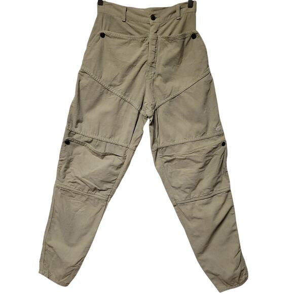 Vtg 80s Iconic Guess Pants Georges Marciano Light Sage Cargo Harem Tapered Sz 3 - Picture 1 of 14